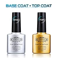 Perfect Summer Clear Base Coat And Top Coat Set - UV/LED Soak Off Gel Nail Polish Set,10ml each