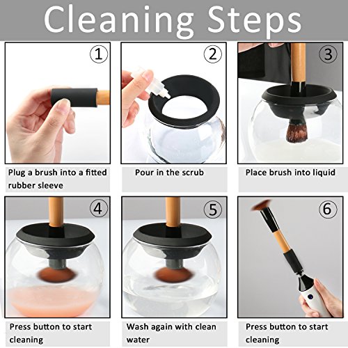 Makeup Brush Cleaning Tool with USB Charging Station - Electric Brush Cleaner Instantly Wash Clean Dry Make up Brushes - Thumbnail 2