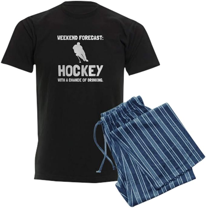 CafePress Weekend Forecast Hockey Pajamas Pajama Set Clothing