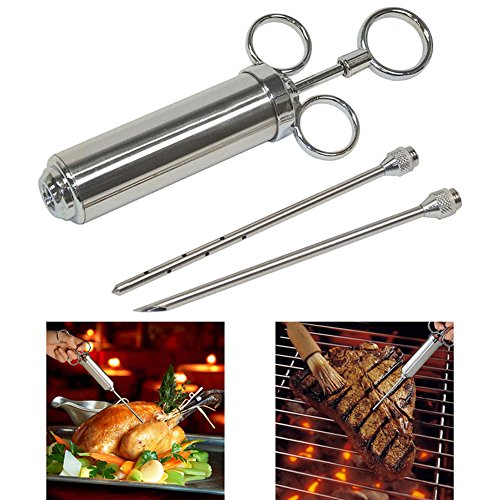 Meat Injector Kit,2-oz Marinade Flavor Injector, 304 Stainless Steel with 3 Professional Marinade Needles