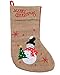 Zilo Novelties Burlap Christmas Stockings, Large Burlap Stockings for Christmas with Snowman, Reindeer & Santa (3)