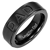 Willis Judd Mens DAD Titanium Ring Engraved Love