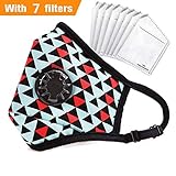 ANALAN Mask Anti Pollution Mask Washable Dust Mask Air Filter Mask for Pollution Smoke Allergy Mask with Filter 4 Pcs PM2.5 (Unisex Size,Pink)