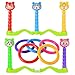 Emorefun Big Size Plastic Cartoon Scoring Quoits Portable Carrying Ring Toss Target Game Toys Game for Kids, Toddlers, Children with 5 Rings