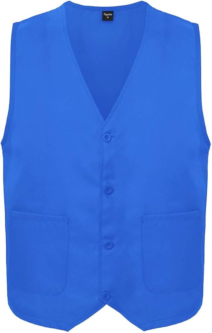 TOPTIE Unisex Work Vest Volunteer Activity Supermarket Uniform Button