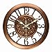 Foxtop Silent Non Ticking Decorative Copper Wall Clocks Battery Operated with Hollow Design Vintage Retro Style (11 inch Arabic Numeral)