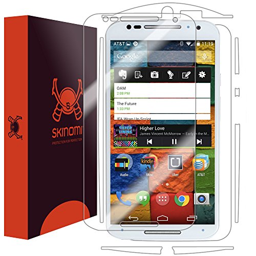 Motorola Moto X Screen Protector + Full Body (2nd Gen,2014), Skinomi TechSkin Full Coverage Skin + Screen Protector for Motorola Moto X Front & Back Clear HD Film
