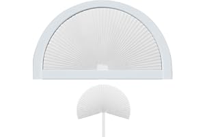 GENERIC Arch Window Shades Easy Install White Arch Pleated Blinds Fit Prefect for Half Moon Arch Windows 36"-72" (100% Nonwoven, White)