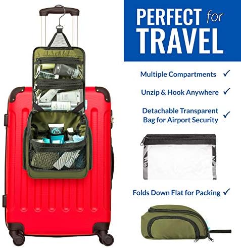 Premium Travel Hanging Toiletry Bag for Men and Women with Expandable Compartments for Cosmetics, Makeup Brushes, Jewelry, Shaving Tools, Detachable TSA Friendly Clear Pouch 5 Premium Travel Hanging Toiletry Bag for Men and Women with Expandable Compartments for Cosmetics, Makeup Brushes, Jewelry, Shaving Tools, Detachable TSA Friendly Clear Pouch