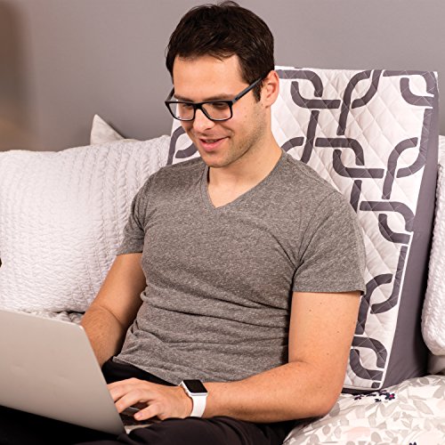 HealthSmart Premium Ultra-Soft Hypoallergenic Bed Wedge Cover with Spill Protection, Gray Links, Fits 7 x 24 x 24 inch Bed Wedges