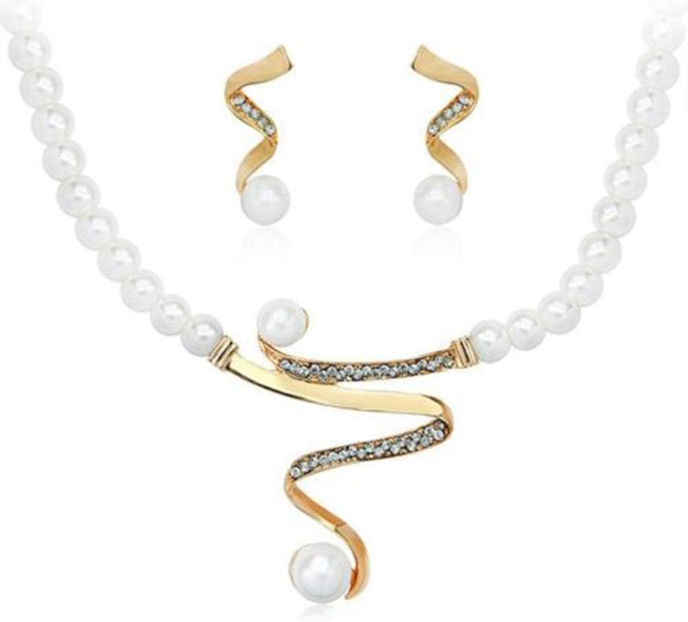 Genuiskids Fashion Women Jewelry Sets Bride Wedding Party Gold Plated Chain Necklace Earring Set