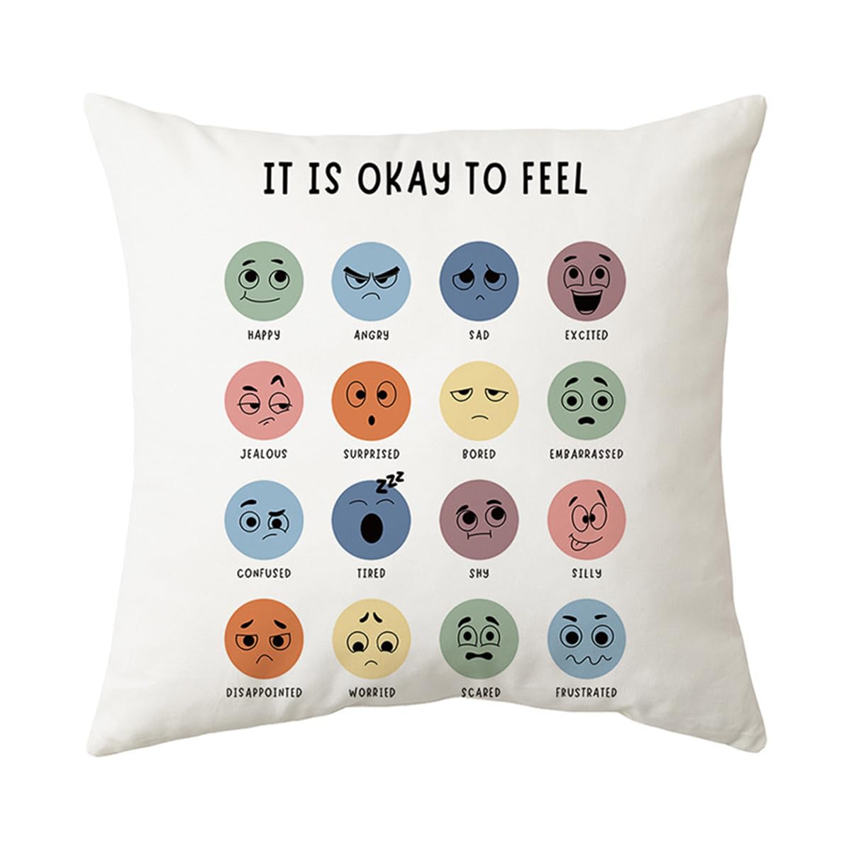 Dream Aurora Inspirational Quote Throw Pillow Cover, 18x18'' Calming Corner Cushion Cover, Mental Health Pillowcase Decor for Home Playroom School Psychology Therapist Office