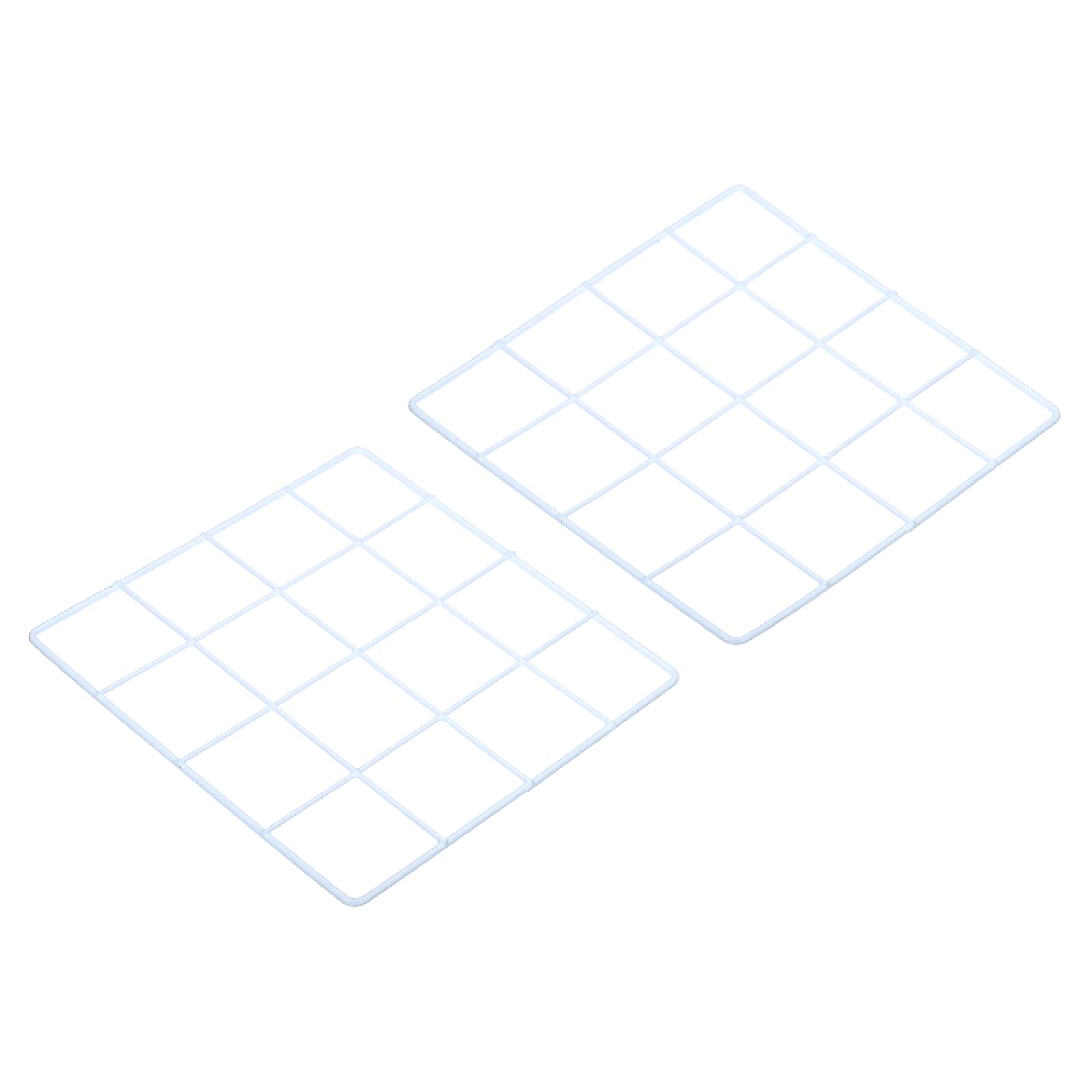 PATIKIL 8"x8" Wire Grid Panel, 2 Pack Wall Grid Decorative Panels Board Photo Pictures Display Decor Hanging Organizer for Home Office, White