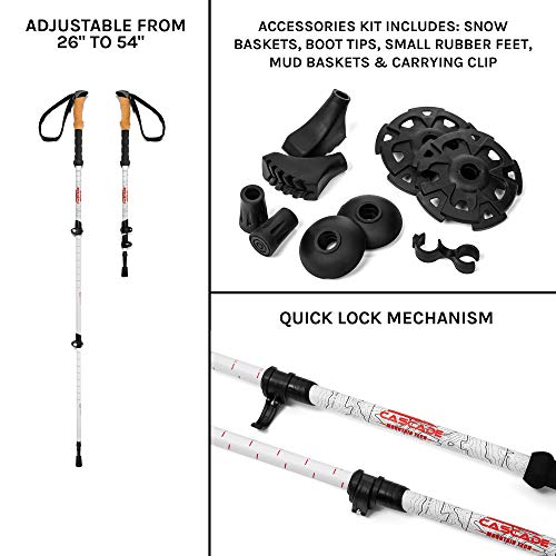 image for Cascade Mountain Tech Carbon Fiber Adjustable Trekking Poles - Lightwe