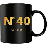 NGLIV 40th Birthday Gifts For Women Men，1986 Birthday Gifts for Women Men，40th Birthday Gifts for Her Mom Dad Sister Best Friends，40th Birthday Coffee Mug Black