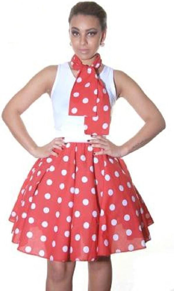 ladies red polka dot dress