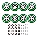 Rollerex VXT500 Inline Skate Wheels (8 Wheels w/Bearings, spacers and washers) (Various Size & Color Options Available) - for Indoor, Outdoor, Hockey - Intended for Roller Blade Wheel Replacement