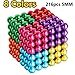 RITONS Upgraded 5MM 216 Pieces Magnets Sculpture Building Blocks Toys for Intelligence Learning -Office Toy & Stress Relief for Adults (8 Colors)
