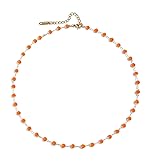 IVY TAILI Beaded Choker Necklace for Women Dainty 14K Gold Plated Crystal Necklace Gold Bead Necklace Boho Choker Necklace Gemstone Beaded Necklace Jewelry Gifts for Women