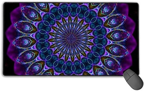 Large Mouse Pad XL,Purple Mandala Design Extended Gaming Mouse Pad Mat Desk Pad Non-Slip Rubber Mousepad with Stitched Edges 40x75 cm