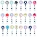 Soleebee 24 inches Retractable Badge Reels, Mixed Random Bling Crystal Nurse ID Badge Holder with 360° Swivel Alligator Clip - 12 Pack