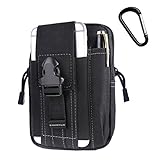 LingAo Tactical Molle Pouch EDC Utility Gadget Belt Waist Bag, Camping Hiking Outdoor Gear Cell Phone Holster Holder for iPhone 6/6S (Black)