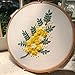 Heflashor 2 Pack Embroidery Starter Kit Per-Design Flower Plant Pattern Cloth with Bamboo Hoop Color Threads for DIY Handmade Decor