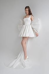 Short Satin Wedding Dresses for Bride with