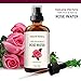Rose Water Facial Toner Spray, 100% Natural Organic Bulgarian Rosewater Face toner 4 oz Natural Acne Treatment with sprayer and dropper (chemical free)