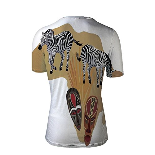 T-Shirt for Men,Ethnic Icons and Traditional Ceremonial African,3D Print