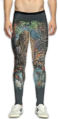 Men's Cycling Tights Leggings Enchanted Wolf Pool Sports Pants Quick-Dry &amp; Windproof