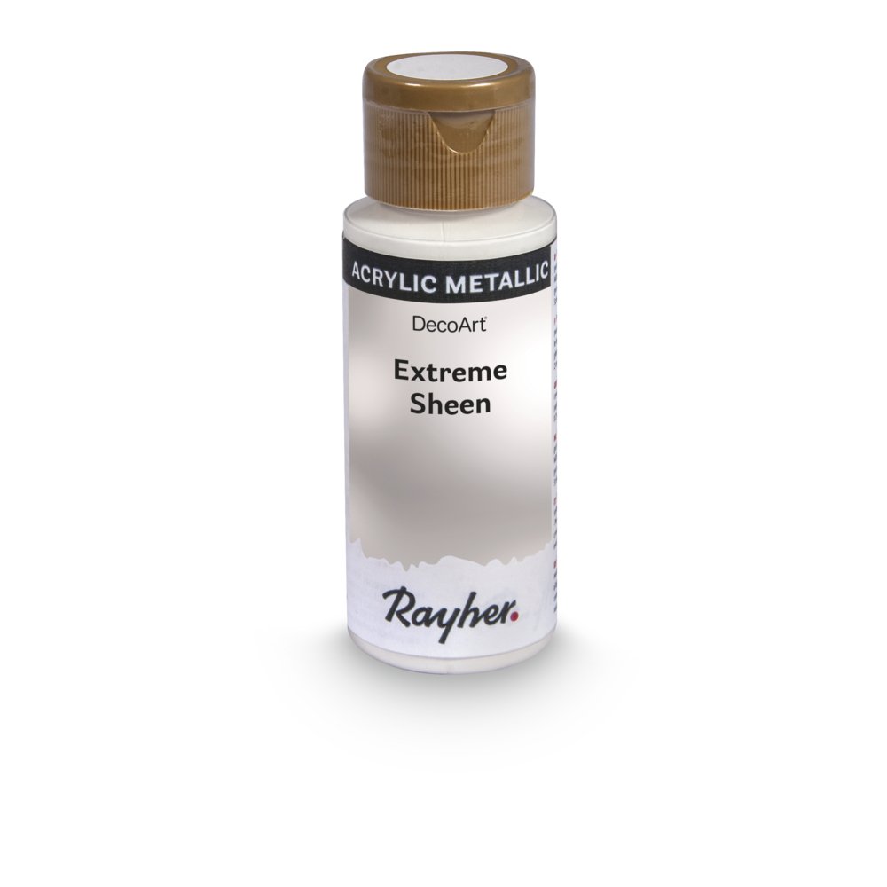 Rayher 35014608 Extreme Sheen Metallic Paint, Acrylic Paint with Shimmer Effect, sterling silver, 59ml