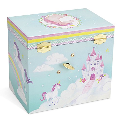 JewelKeeper Unicorn and Rainbow Musical Jewelry Box with 2 Pullout