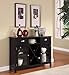 King's Brand Wood Wine Rack Console Sideboard Table with Drawers and Storage, Black Finish