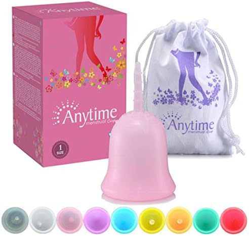 Menstrual Cups-Small&Big Size-Best Alternative to Tampons and Cloth Sanitary Napkins-with Manual and Cloth Bag and Gift Box (Pink, Large)