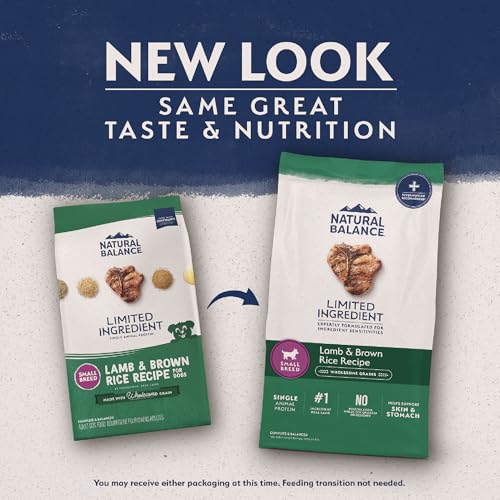 NATURAL BALANCE LIMITED INGREDIENT SMALL-BREED ADULT DRY DOG FOOD WITH HEALTHY GRAINS, LAMB & BROWN RICE RECIPE, 4 POUND (PACK OF 1)