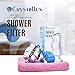 Crystallux Shower Filter Adult Baby Pet - Universal Shower Filter - Removes Chlorine & Harmful Substances - Portable Hard Water Filter - Handheld Showerhead Water Softener 2 Replaceable Cartridges