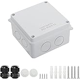 LeMotech Junction Box, Electrical Box IP65 Water Resistant Dustproof ABS Plastic Project Enclosure for Electronics White, External Size 3.9 x 3.9 x 2.8 inch