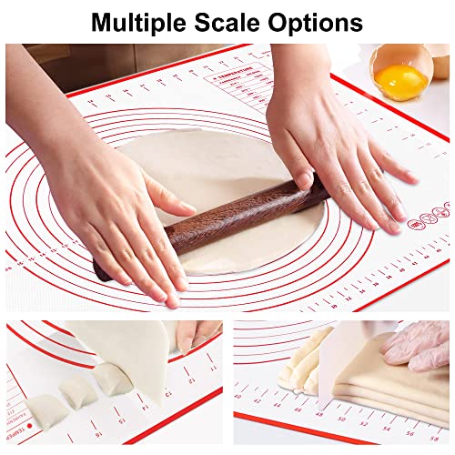 HOOMIL Silicone Pastry Mat for Rolling Dough, 28" x 20" Non Slip Extra