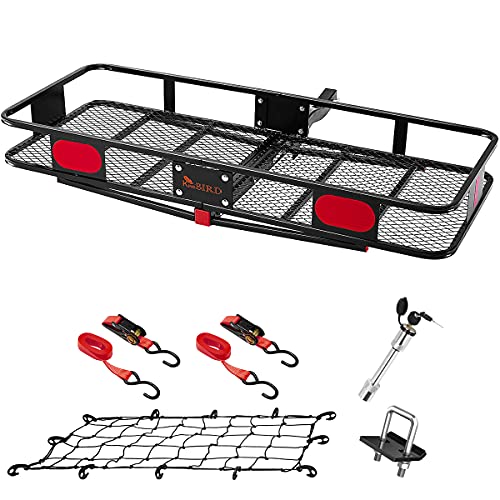 MaxxHaul 70108 49" x 22.5" Hitch Mount Aluminum Cargo Carrier With High Side Racks