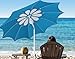 AMMSUN 2017 7ft Beach Patio Heavy Duty Umbrella 10 Panels Deluxe Flower Design,Adjustable Height,with Deluxe zinc Tilt,Lake Blue/White