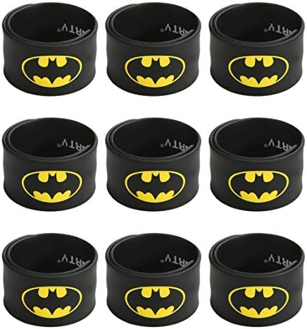 Ecparty Superhero Slap Bracelet for Kids Boys & Girls Birthday Party Supplies Favors (9 Pack)