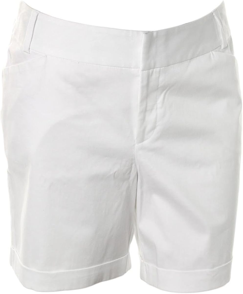 white cuffed shorts