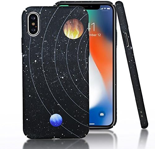 iPhone X Case,CLOUDS Smooth Premium Durable Luminous Hard PC Cool Planet Universe Starcase with a free screen protector