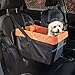 Skybox Dog Booster Seat for Cars with Seat Belt Tether, Black/Orange