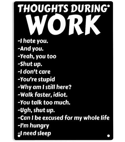 ERMUHEY Targa In Metallo 30,5 Cm - Scritta Umoristica "Warning I Hate Stupid People" - Poster In Latta Per Casa, Ufficio, Garage, Bar, Pub