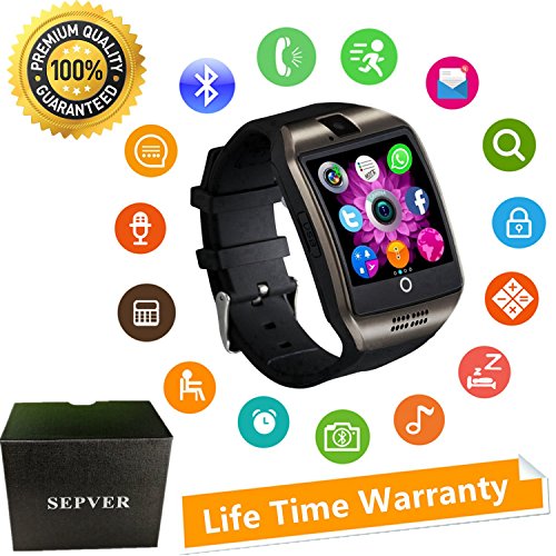 Smart Watches SEPVER SN06 Smartwatch Sport Fitness Tracker Wrist Watch with SIM Card Slot Camera Touch Screen Pedometer Compatible Android Smart Phone iPhone iOS for Women Men Kids Boys Girls (Black)