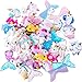 TecUnite 60 Pieces Slime Charms with Mermaid Tail Unicorn Dolphin Resin Flatback of Mixed Slime Beads for Ornament Scrapbook DIY Crafts
