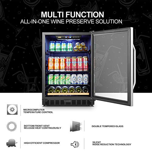 image for LANBO Beverage Cooler Refrigerator, 110 Cans 6 Bottles Built-in Compre