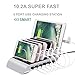 USB Charging Station, Show Wish Universal Detachable 6 Ports Dock Station, 51W 5V 10.2A Stand Mounts Holder Charger, Desktop Docking Station for iPhone,iPad, and Other Smartphones. (Silver)